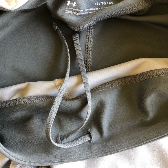 Under Armour Compression Drawstring Two Gray Tones, Pocket Leggings XL - Picture 9 of 13
